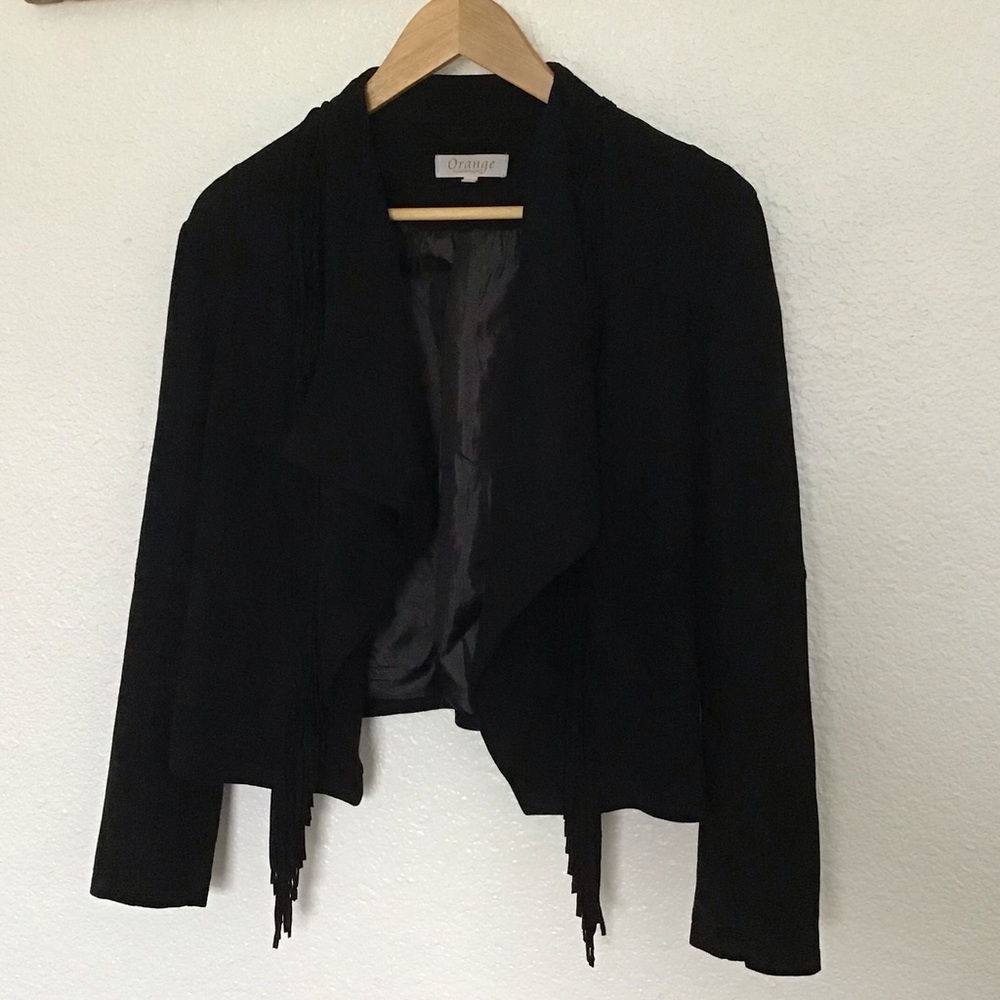NWOT Suede Blazer with Fringe